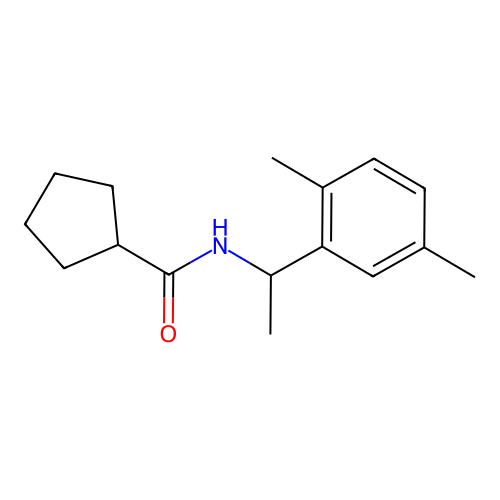 N-[1-(2,5-dimethylphenyl)ethyl]cyclopentanecarboxamide structure