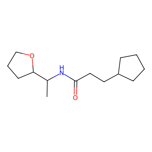 3-cyclopentyl-N-[1-(oxolan-2-yl)ethyl]propanamide structure