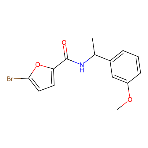 5-bromo-N-[1-(3-methoxyphenyl)ethyl]furan-2-carboxamide structure