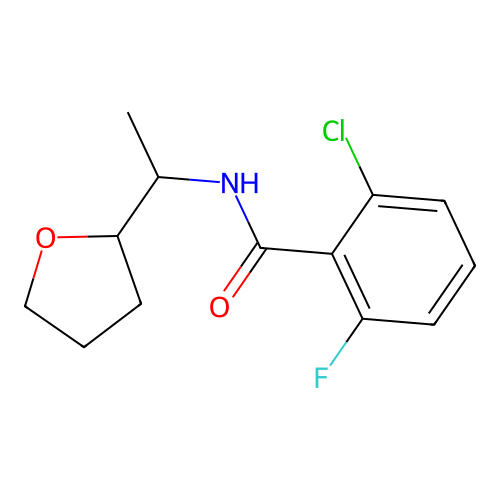 2-chloro-6-fluoro-N-[1-(oxolan-2-yl)ethyl]benzamide structure