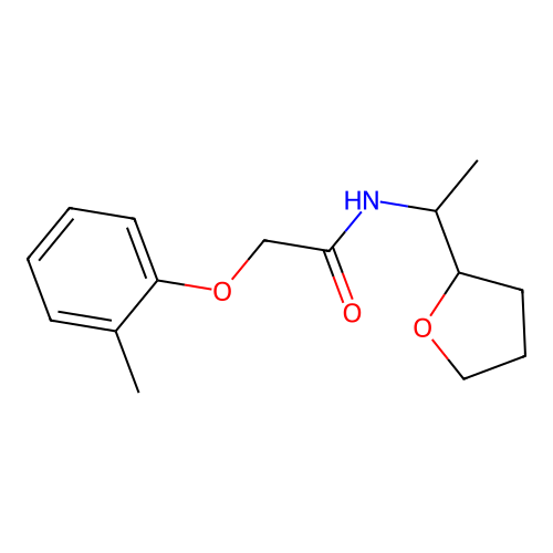 2-(2-methylphenoxy)-N-[1-(oxolan-2-yl)ethyl]acetamide structure