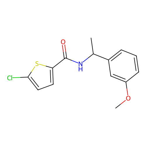 5-chloro-N-[1-(3-methoxyphenyl)ethyl]thiophene-2-carboxamide structure