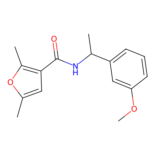 N-[1-(3-methoxyphenyl)ethyl]-2,5-dimethylfuran-3-carboxamide structure