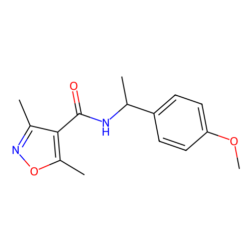 N-[1-(4-methoxyphenyl)ethyl]-3,5-dimethyl-1,2-oxazole-4-carboxamide structure