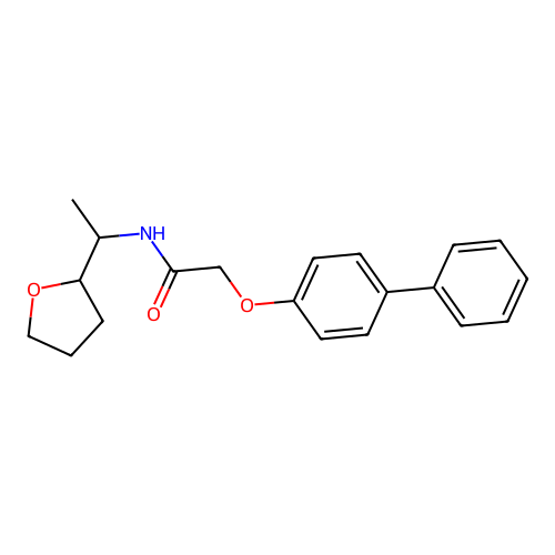 N-[1-(oxolan-2-yl)ethyl]-2-(4-phenylphenoxy)acetamide structure