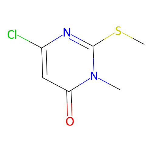 6-chloro-3-methyl-2-(methylthio)pyrimidin-4(3H)-one structure