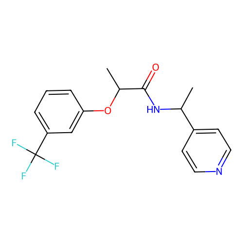 N-(1-pyridin-4-ylethyl)-2-[3-(trifluoromethyl)phenoxy]propanamide structure