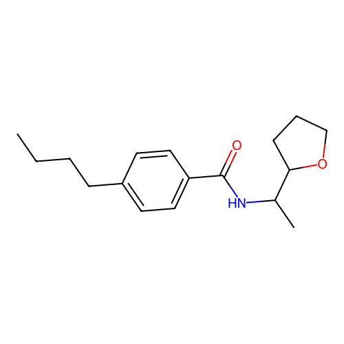 4-butyl-N-[1-(oxolan-2-yl)ethyl]benzamide structure