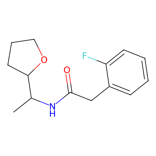 2-(2-fluorophenyl)-N-[1-(oxolan-2-yl)ethyl]acetamide structure