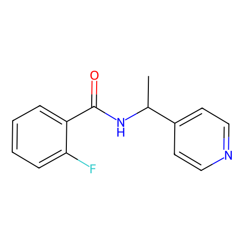 2-fluoro-N-(1-pyridin-4-ylethyl)benzamide structure