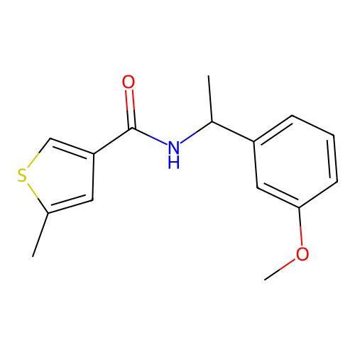 N-[1-(3-methoxyphenyl)ethyl]-5-methylthiophene-3-carboxamide structure