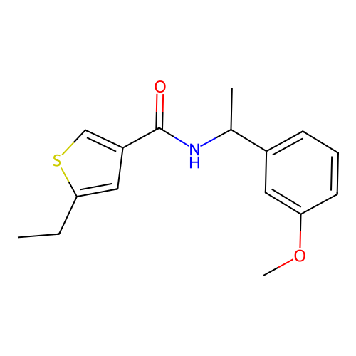 5-ethyl-N-[1-(3-methoxyphenyl)ethyl]thiophene-3-carboxamide structure