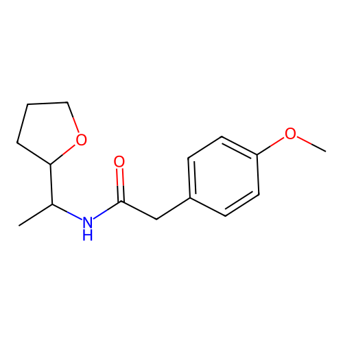 2-(4-methoxyphenyl)-N-[1-(oxolan-2-yl)ethyl]acetamide structure