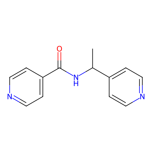 N-(1-pyridin-4-ylethyl)pyridine-4-carboxamide structure