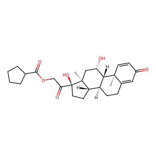 Prednisolone, 21-cyclopentanecarboxylate structure