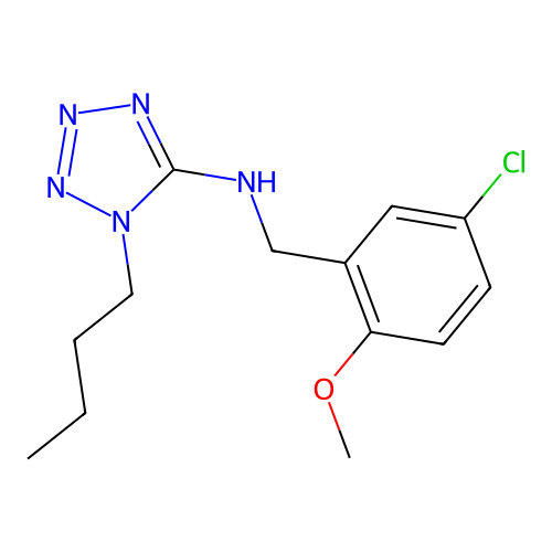 1-butyl-N-(5-chloro-2-methoxybenzyl)-1H-tetrazol-5-amine structure
