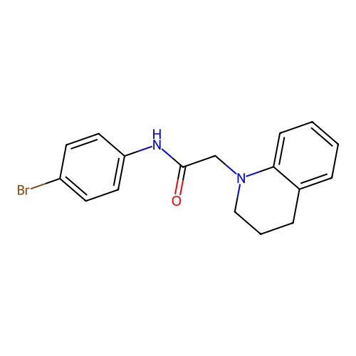 N-(4-bromophenyl)-2-[3,4-dihydro-1(2H)-quinolinyl]acetamide structure