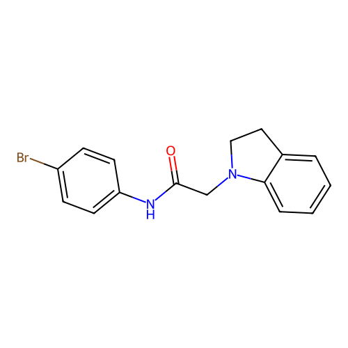 1H-Indole-1-acetamide, N-(4-bromophenyl)-2,3-dihydro- structure
