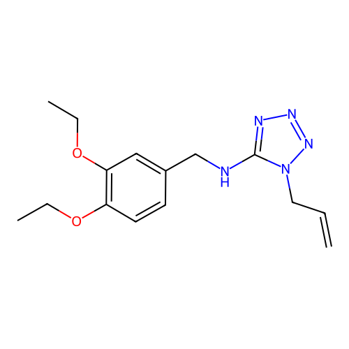 N-(1-allyl-1H-tetraazol-5-yl)-N-(3,4-diethoxybenzyl)amine structure
