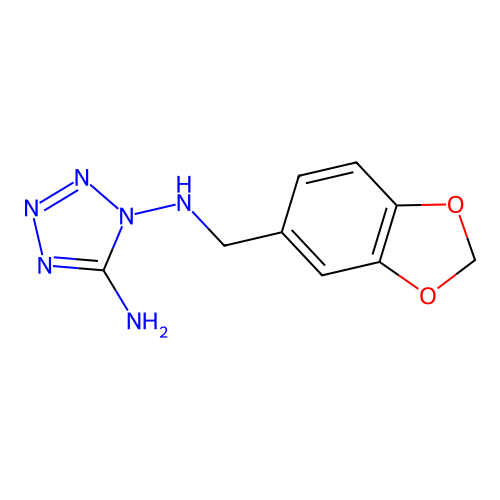 N~1~-(1,3-benzodioxol-5-ylmethyl)-1H-tetrazole-1,5-diamine structure