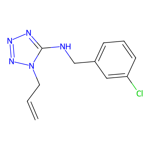 N-(3-chlorobenzyl)-1-(prop-2-en-1-yl)-1H-tetrazol-5-amine structure