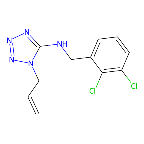 N-[(2,3-dichlorophenyl)methyl]-1-prop-2-enyltetrazol-5-amine structure