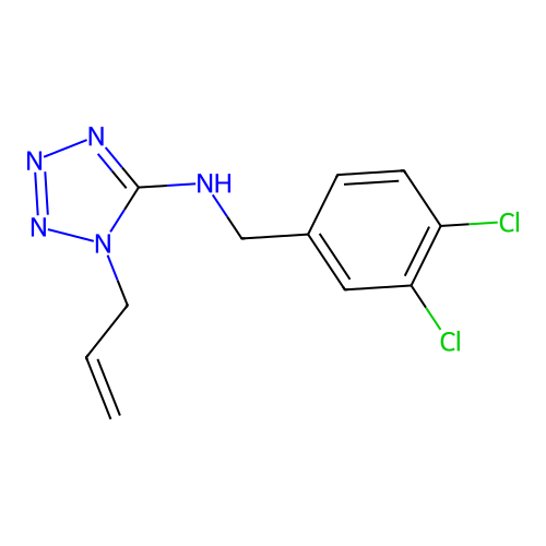 N-(3,4-dichlorobenzyl)-1-(prop-2-en-1-yl)-1H-tetrazol-5-amine structure