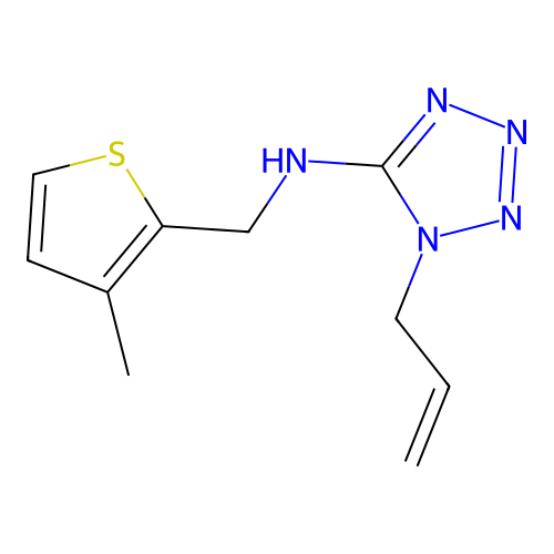 1-allyl-N-[(3-methyl-2-thienyl)methyl]-1H-tetraazol-5-amine structure