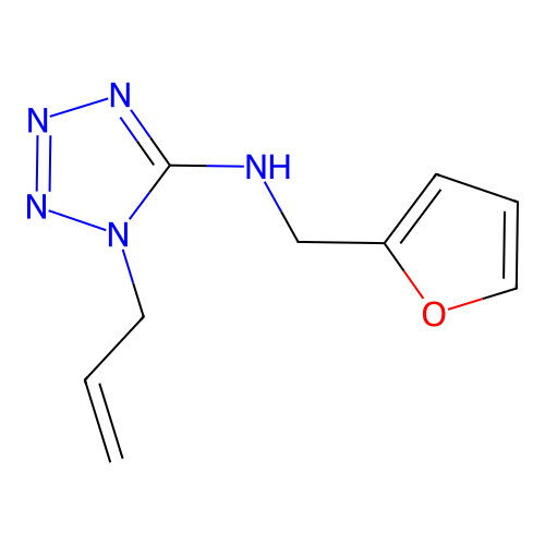 N-(furan-2-ylmethyl)-1-prop-2-enyltetrazol-5-amine structure
