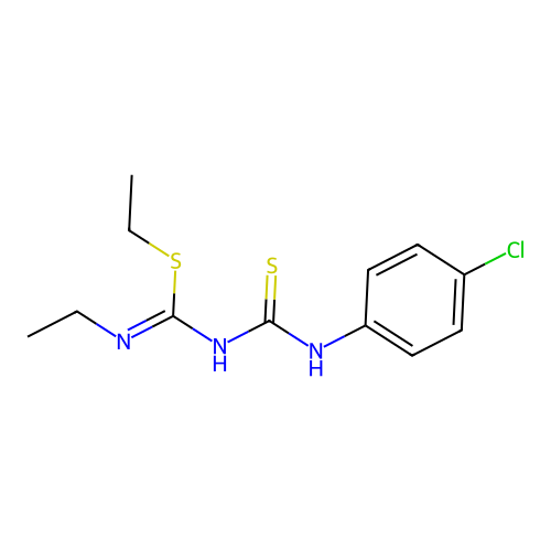 ethyl N-[(4-chlorophenyl)carbamothioyl]-N'-ethylcarbamimidothioate structure