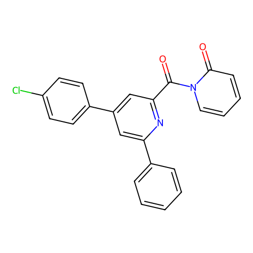 2(1H)-Pyridinone, 1-[[4-(4-chlorophenyl)-6-phenyl-2-pyridinyl]carbonyl]- structure