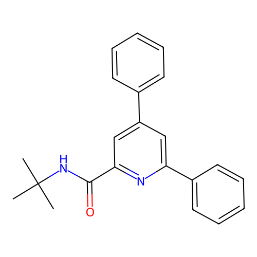 2-Pyridinecarboxamide, N-(1,1-dimethylethyl)-4,6-diphenyl- structure