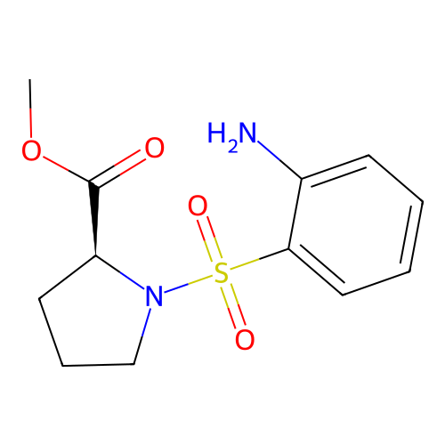 methyl (2S)-1-(2-aminobenzenesulfonyl)pyrrolidine-2-carboxylate structure