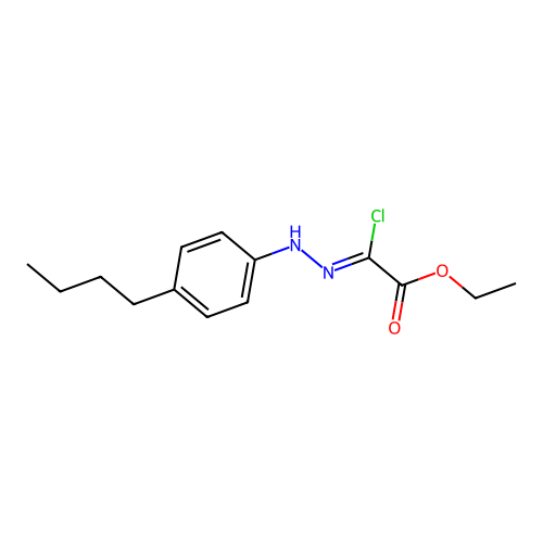 Acetic acid, 2-(2-(4-butylphenyl)hydrazinylidene)-2-chloro-, ethyl ester structure