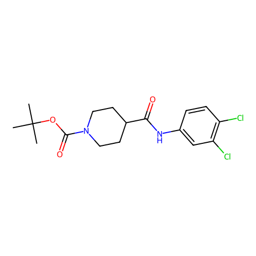 Tert-butyl 4-((3,4-dichlorophenyl)carbamoyl)piperidine-1-carboxylate structure