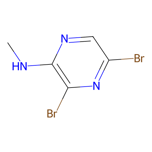 3,5-dibromo-N-methylpyrazin-2-amine structure