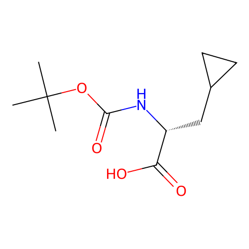 (R)-2-((tert-Butoxycarbonyl)amino)-3-cyclopropylpropanoic acid structure