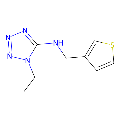 1-ethyl-N-(thiophen-3-ylmethyl)tetrazol-5-amine structure