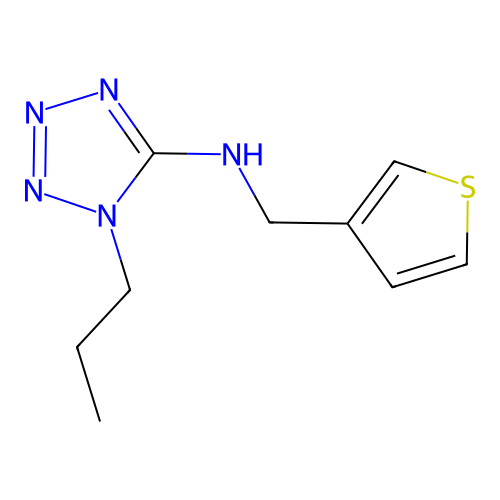 1-propyl-N-(thiophen-3-ylmethyl)tetrazol-5-amine structure