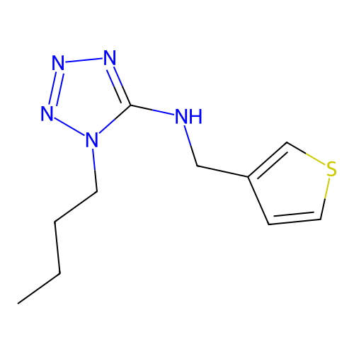 1-butyl-N-(thiophen-3-ylmethyl)tetrazol-5-amine structure