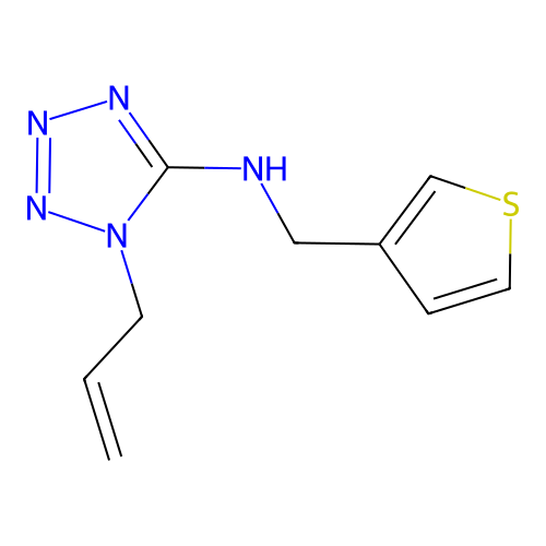 N-(1-allyl-1H-tetraazol-5-yl)-N-(3-thienylmethyl)amine structure