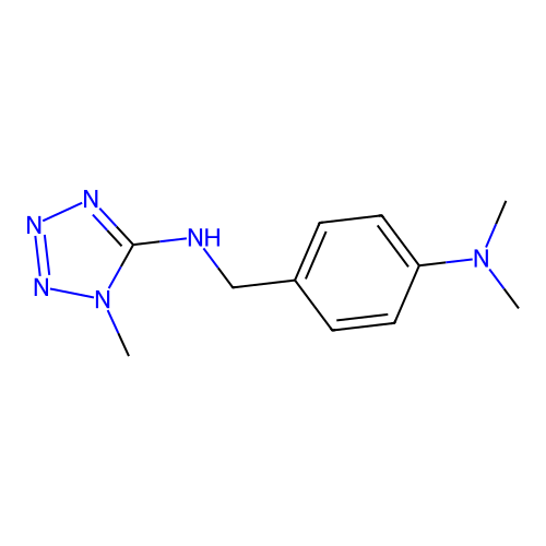 N-[4-(dimethylamino)benzyl]-1-methyl-1H-tetrazol-5-amine structure