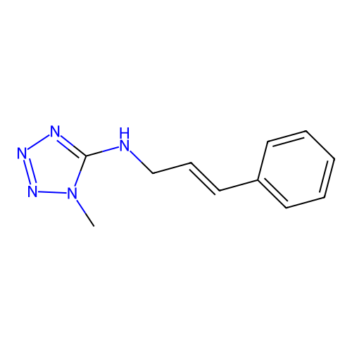 1-methyl-N-[(2E)-3-phenylprop-2-en-1-yl]-1H-tetrazol-5-amine structure