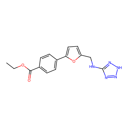 ethyl 4-{5-[(1H-tetrazol-5-ylamino)methyl]furan-2-yl}benzoate structure