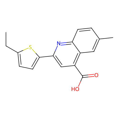 2-(5-Ethylthiophen-2-yl)-6-methylquinoline-4-carboxylic acid structure