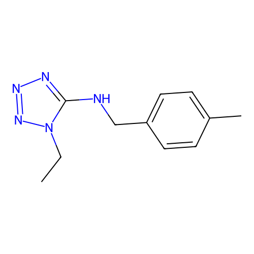 1-ethyl-N-(4-methylbenzyl)-1H-tetrazol-5-amine structure