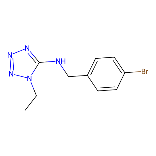 N-[(4-bromophenyl)methyl]-1-ethyltetrazol-5-amine structure
