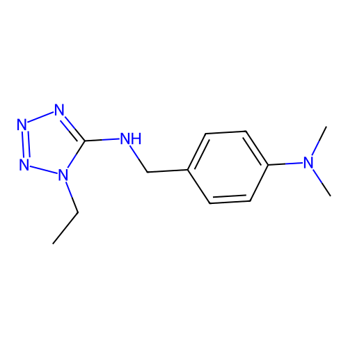N-[4-(dimethylamino)benzyl]-1-ethyl-1H-tetrazol-5-amine structure
