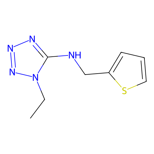 1-ethyl-N-(thiophen-2-ylmethyl)-1H-tetrazol-5-amine structure