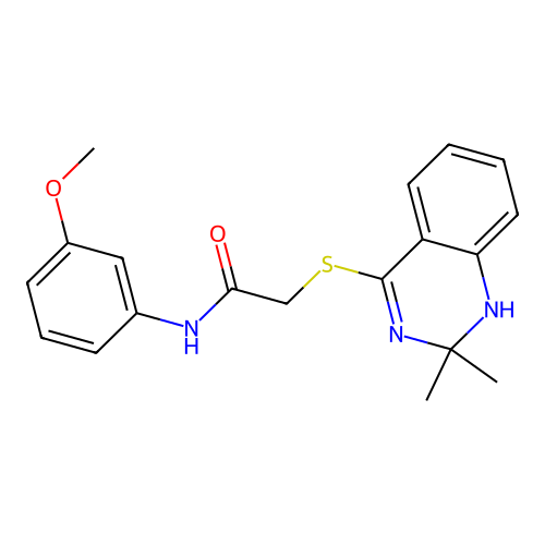 2-[(2,2-dimethyl-1H-quinazolin-4-yl)sulfanyl]-N-(3-methoxyphenyl)acetamide structure